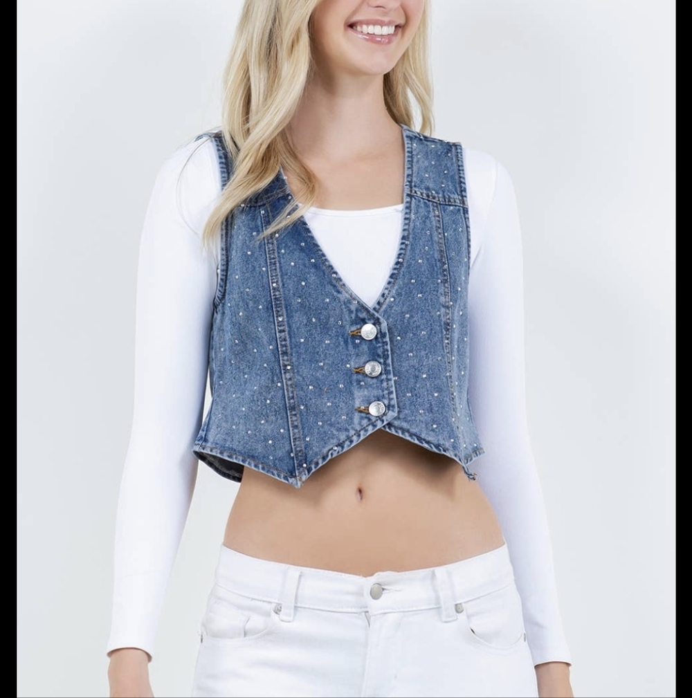 NWT Ci Sono Rhineston Vest